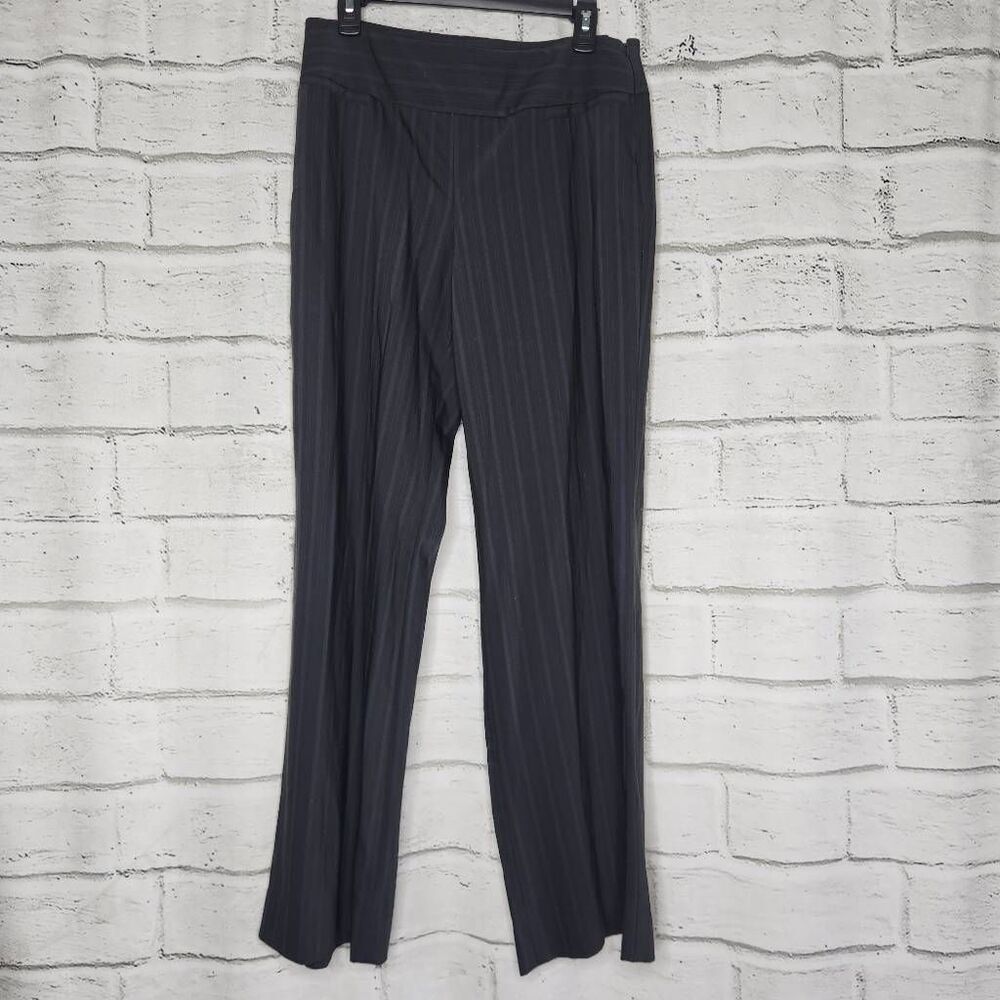 The Limited Womens Black Cassidy Fit Pinstripe Wool Blend Dress Pants Size 12